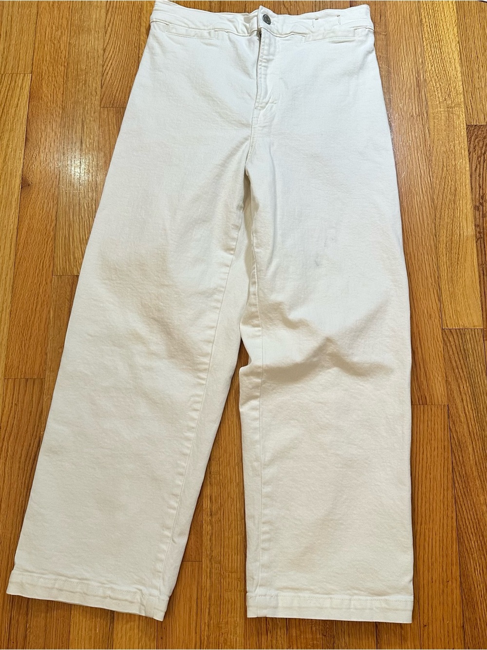 Madewell Emmett Wide-Leg Jeans in a white wash, size 27 (E5)
